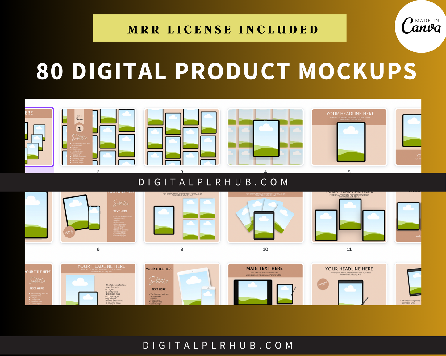 Clean, minimal mockup designs for digital sellers to showcase their products on Etsy, Shopify, or lead magnets.