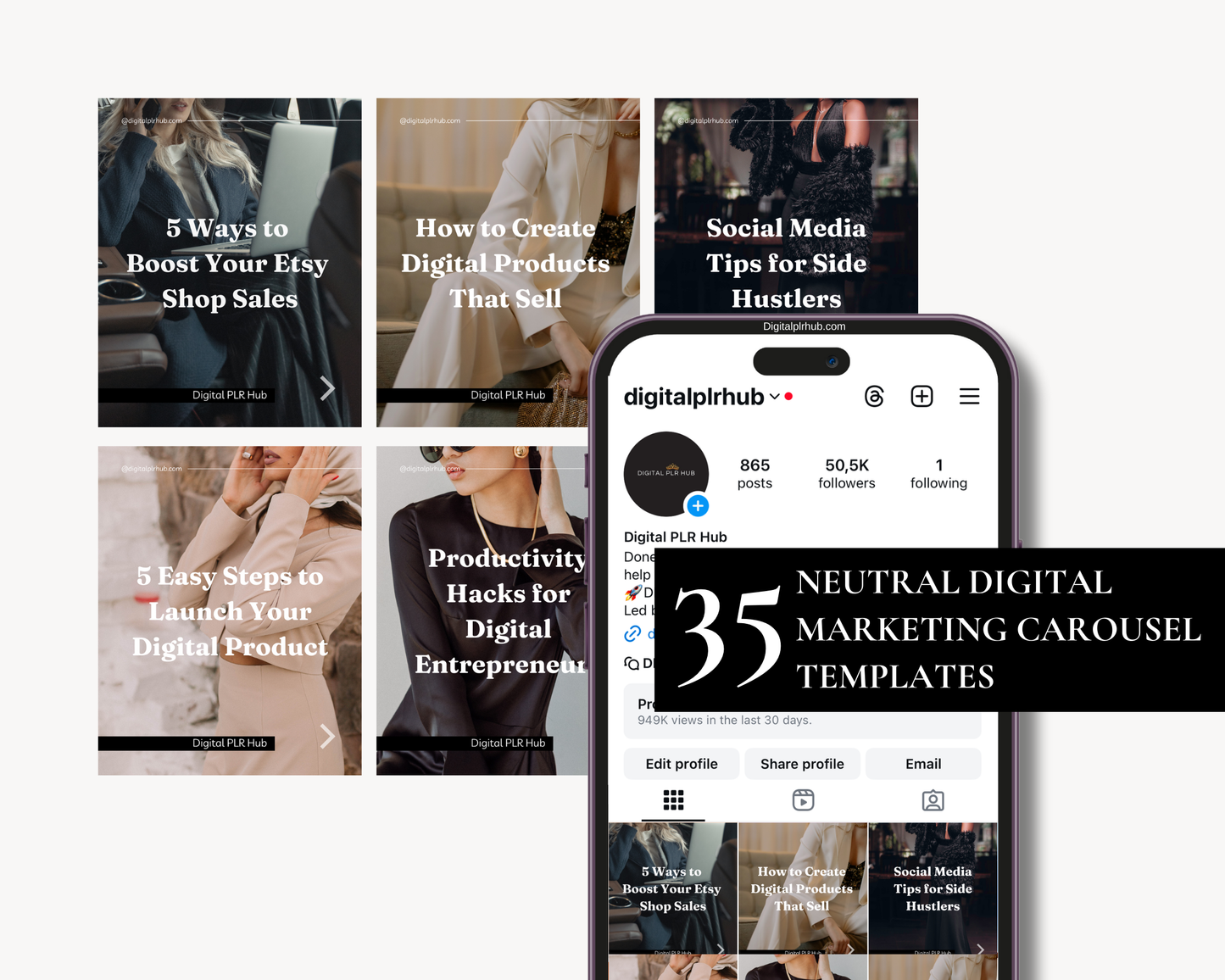Carousel Digital Marketing 35 Templates ready to post