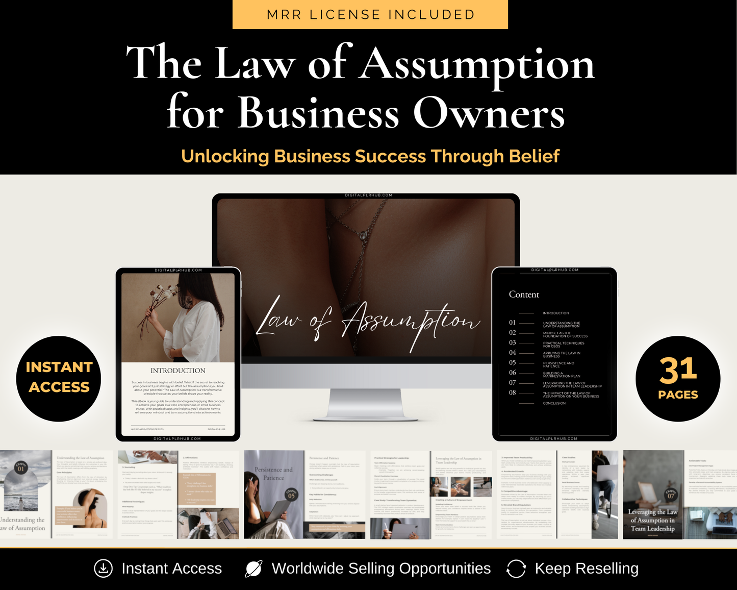 Cover of The Law of Assumption for Business Owners featuring bold typography and a modern, minimalist design symbolizing growth and success.