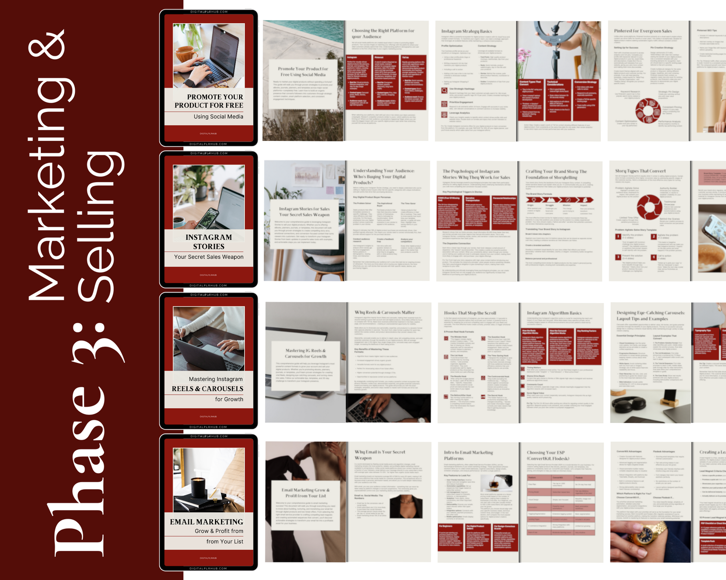 Sell your digital products with Instagram stories, reels, and email marketing using done-for-you templates.