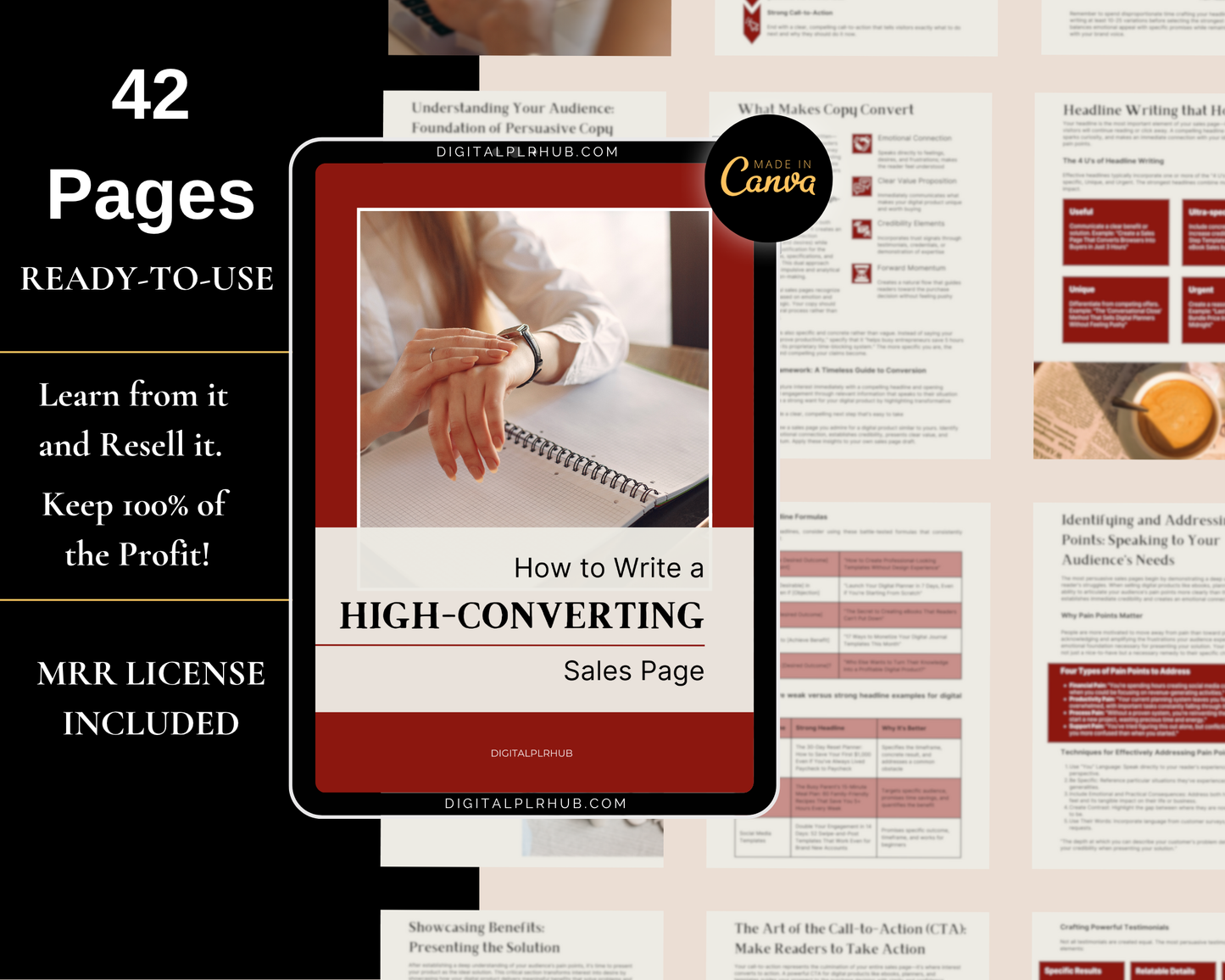 Digital product showing MRR license for How to Write a High-Converting Sales Page eBook. Learn and resell with full rights. Created for coaches, creators, and digital marketers.
