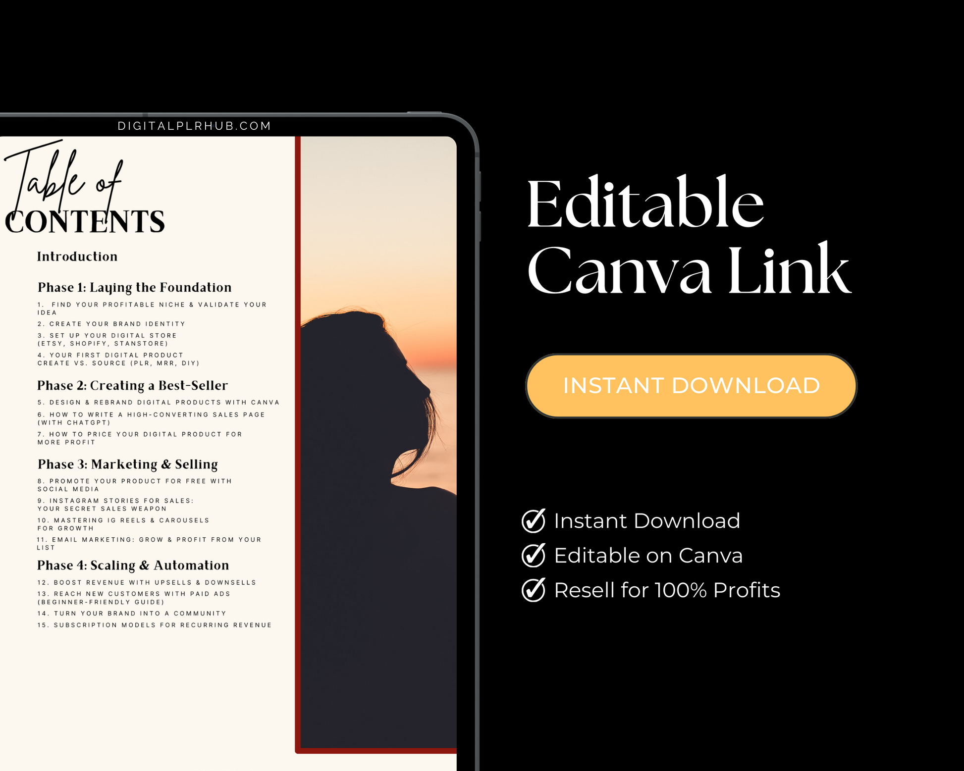 Passive income course bundle with editable Canva templates and resell rights – learn to sell digital products online.