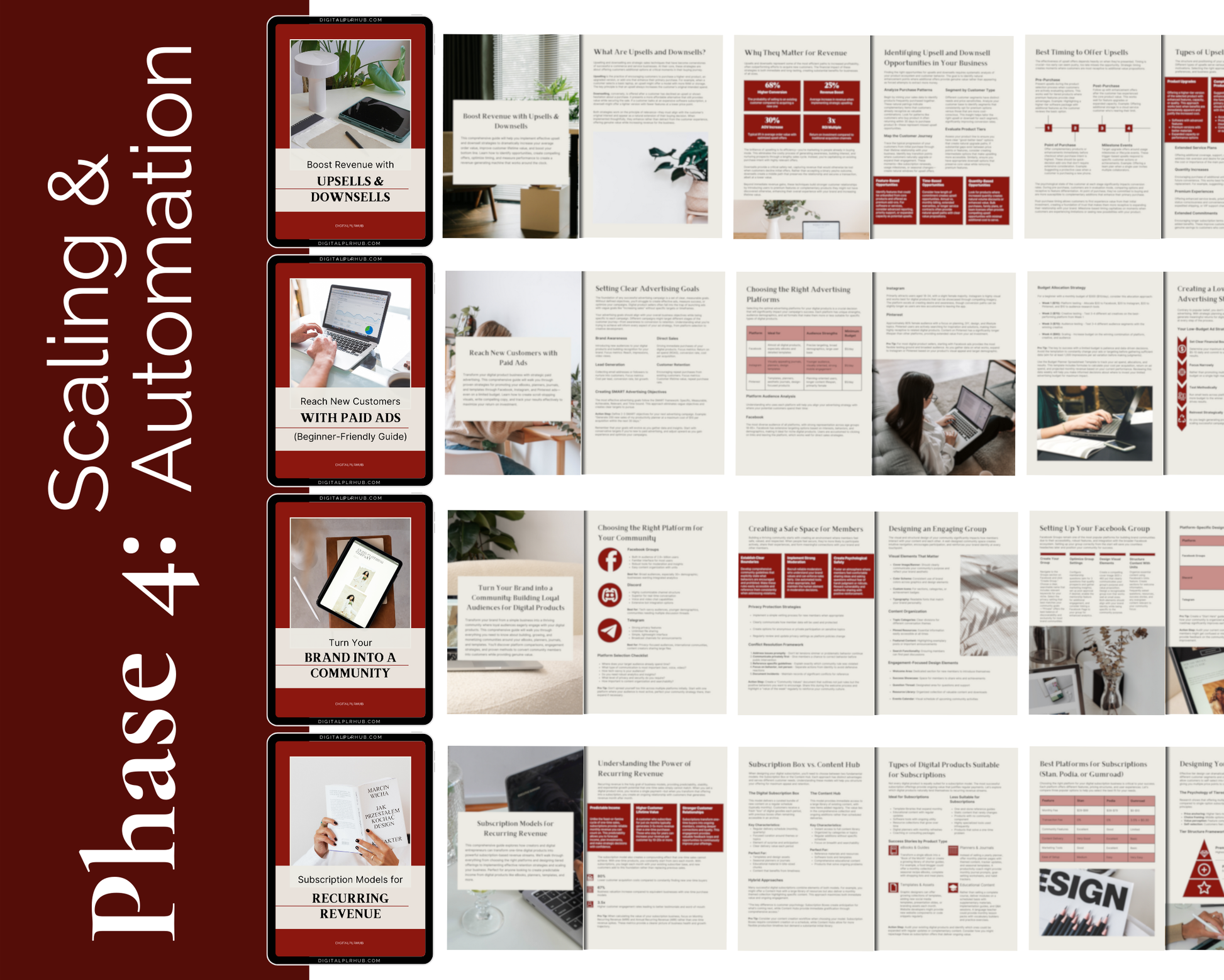 How to automate and scale your digital product business – upsells, paid ads, and community building strategies.