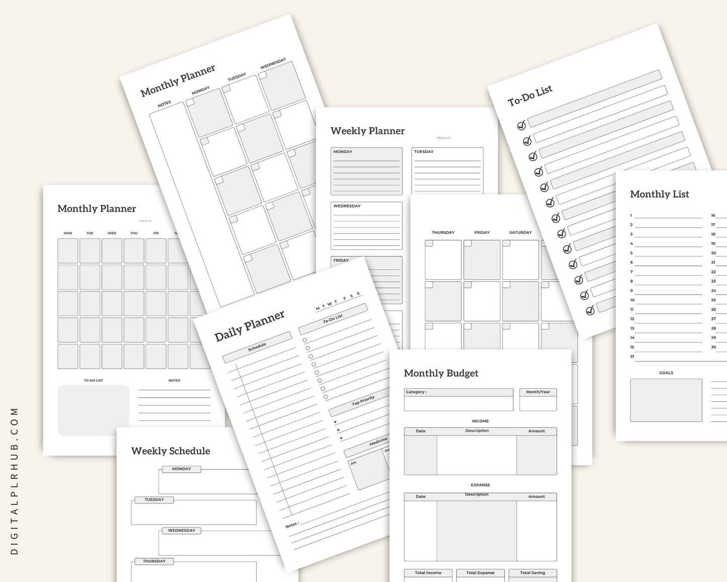 Minimal Planner Pack