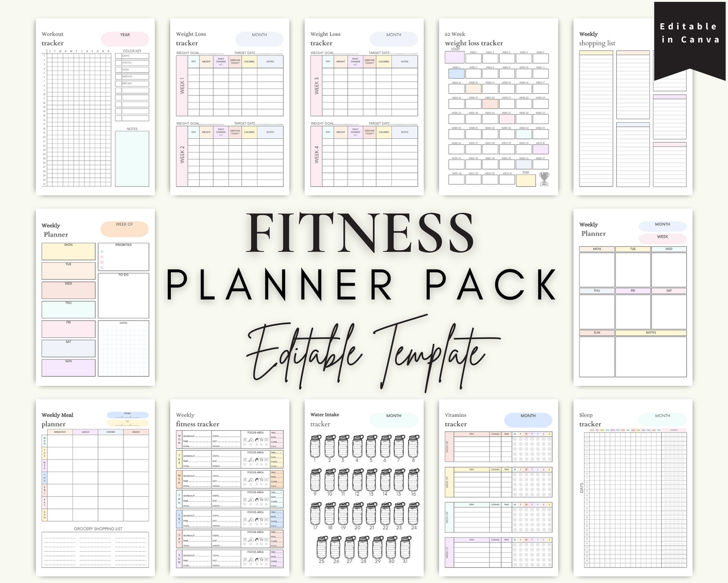 Fitness Planner Pack