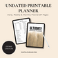 Undated Printable Planner