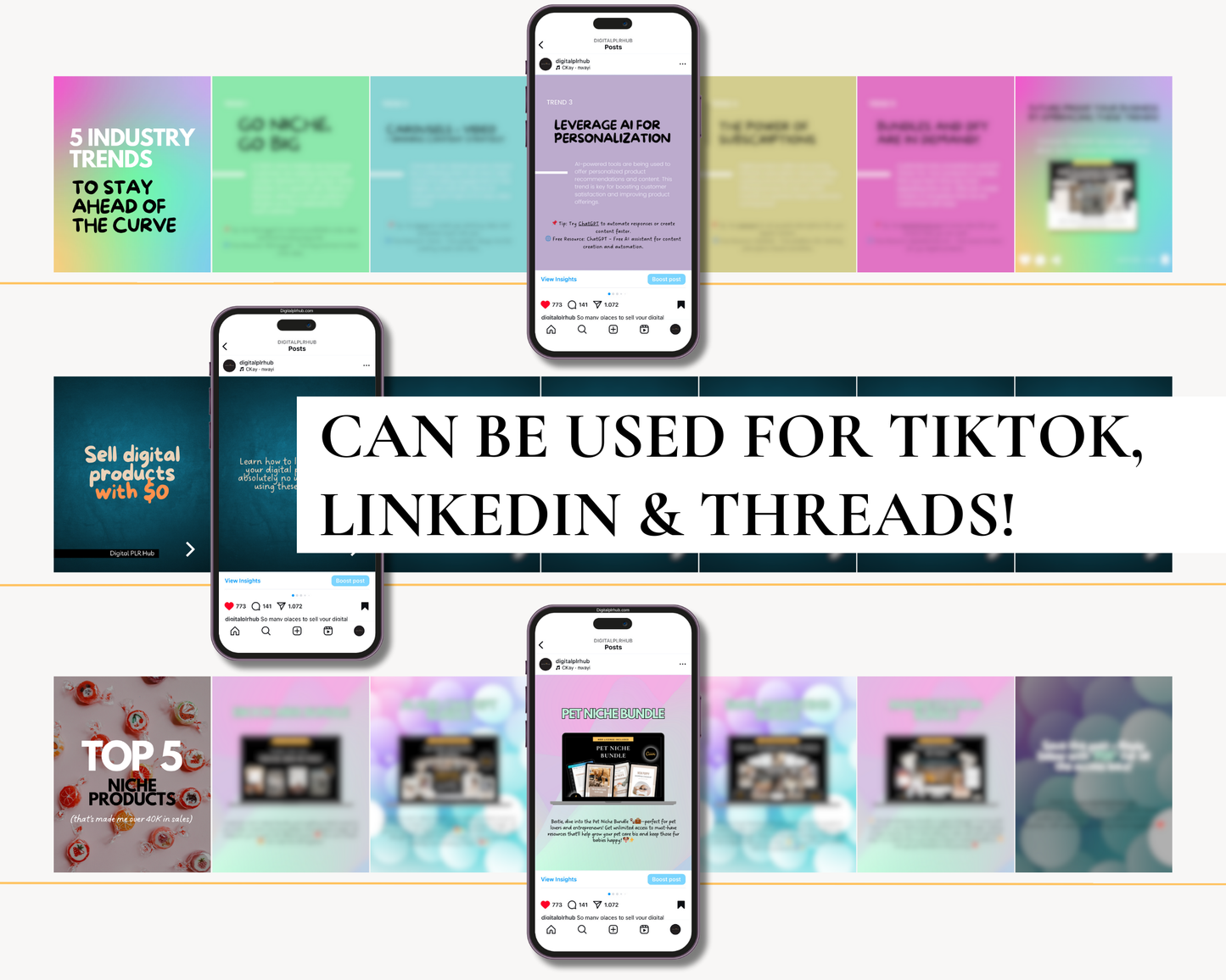 Visual mockup showcasing the bonus IG Marketing Unlocked eBook included in the Digital Entrepreneur Carousel Bundle.