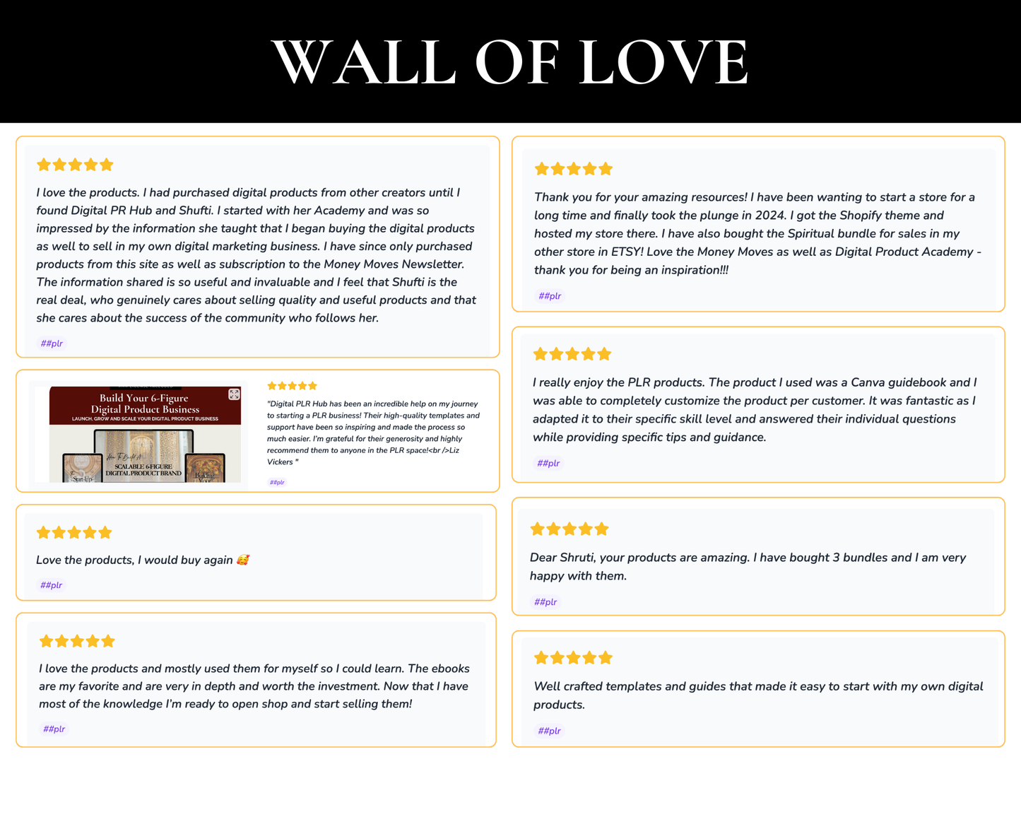 Customer review testimonials of the Checklist 