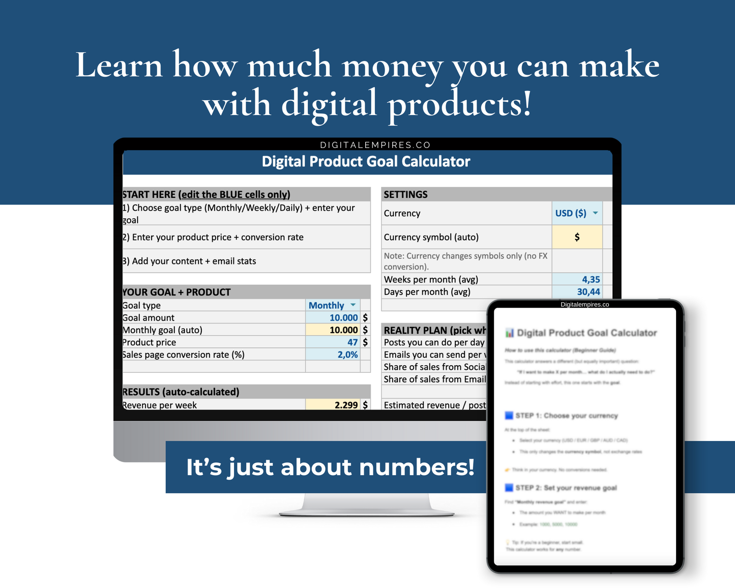 Digital Product Income Calculator