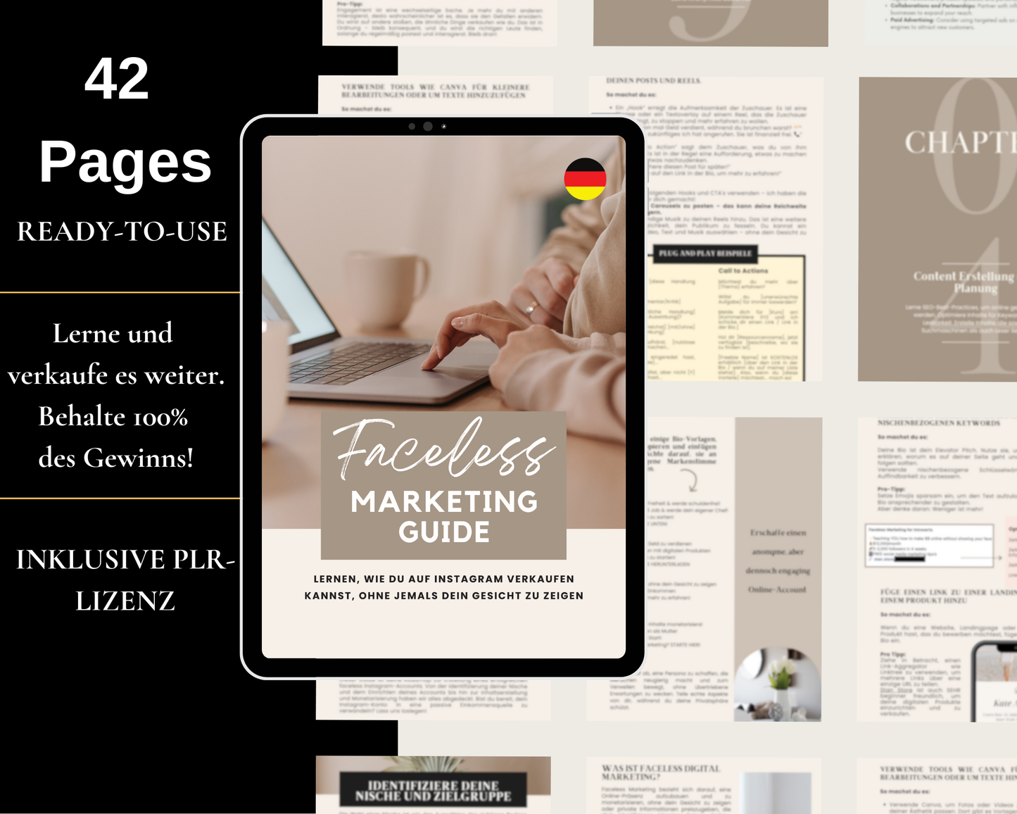 Faceless Marketing Guide Deutsch Lerne wie du auf instagram verkaufen kannst ohne jemals dein gesicht zu zeigen