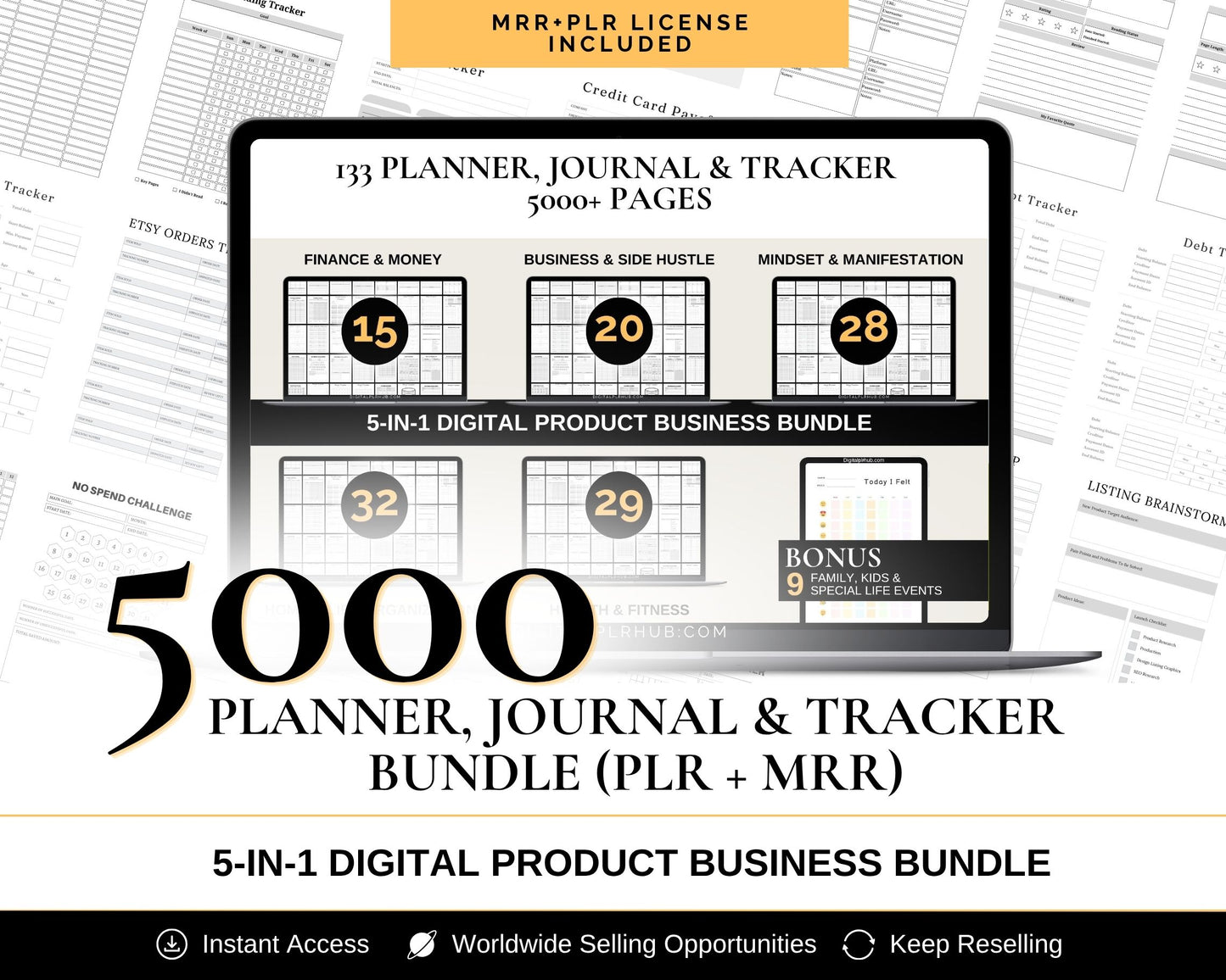 5000+ Planner, Journal & Tracker Bundle (PLR + MRR)