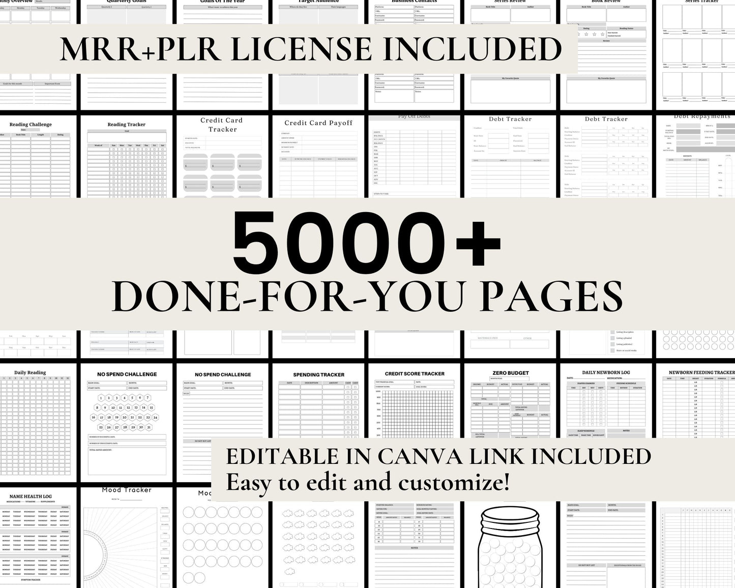 5000+ Planner, Journal & Tracker Bundle (PLR + MRR)