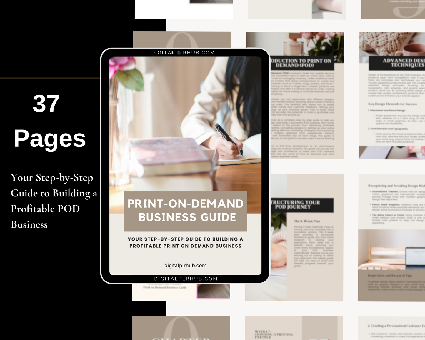 Editable Canva templates from the Print-On-Demand Business Guide, designed to help entrepreneurs rebrand and resell with ease.