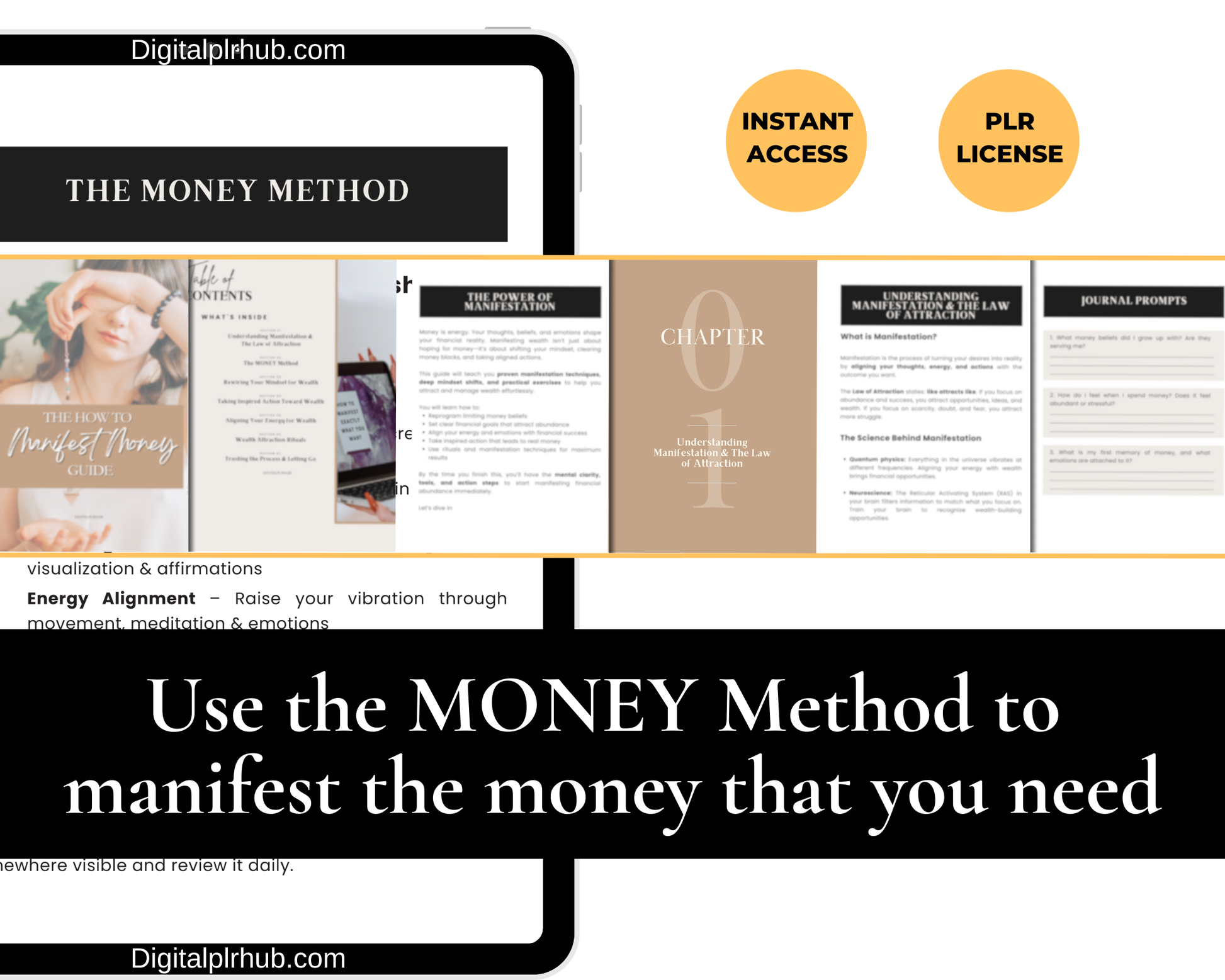 Use the MONEY Method from the How to Manifest Money Guide to align your energy, mindset, and actions for wealth manifestation. Includes journal prompts and practical exercises.