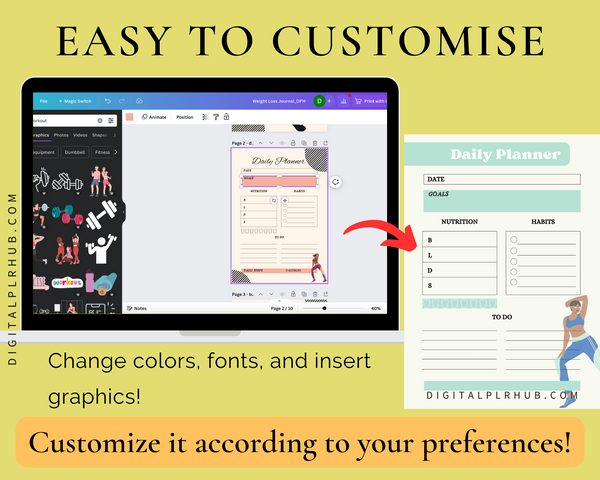 Weight Loss Journal & Planner – Digital PLR Hub