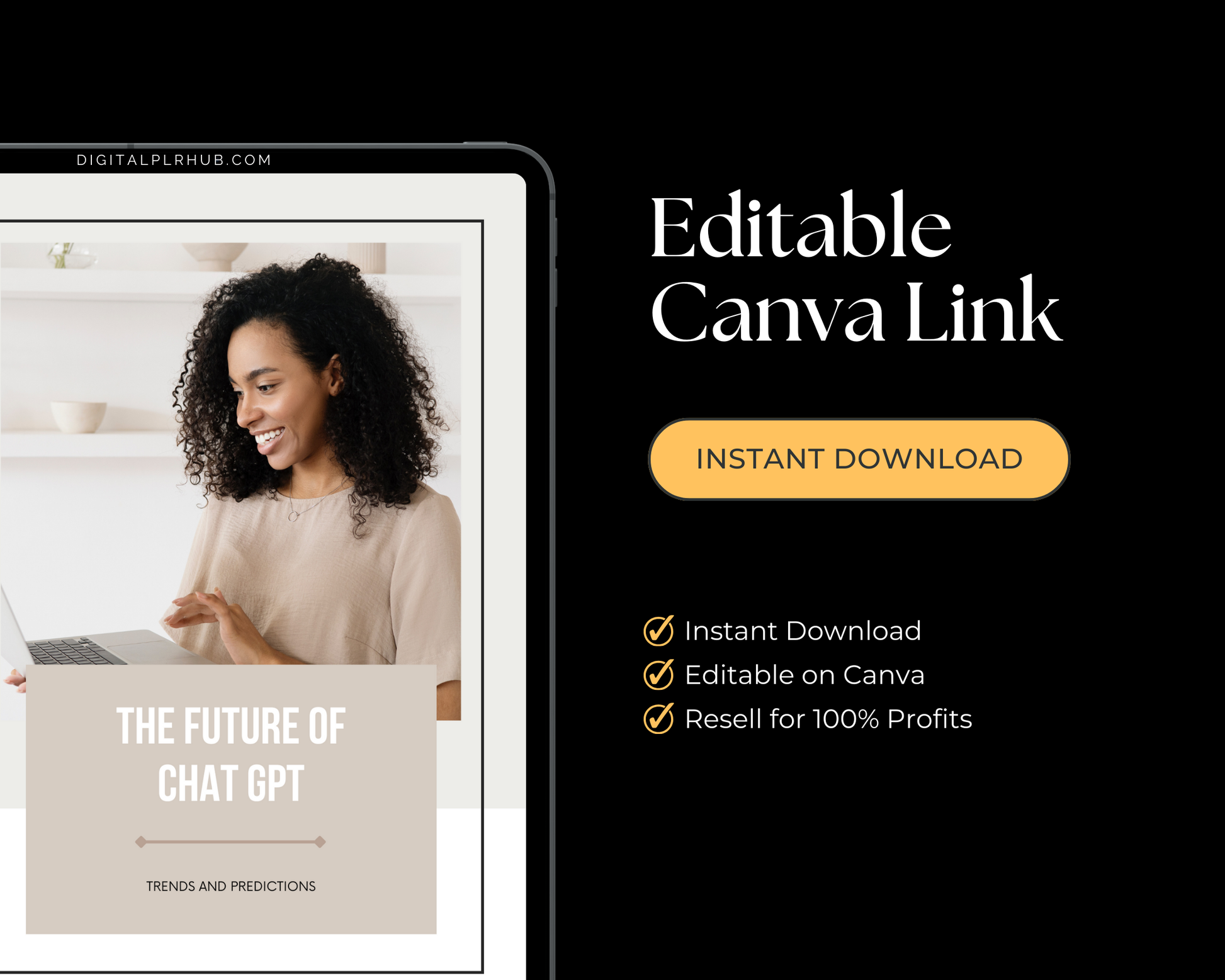 Editable canva link, Instant download resell and keep 100% of the profit