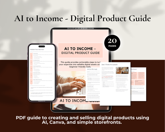 AI to Income eBook for beginners learning to create and sell digital products