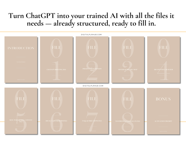 AI Training File System Workbook Train ChatGPT Your Business MRR PLR ...