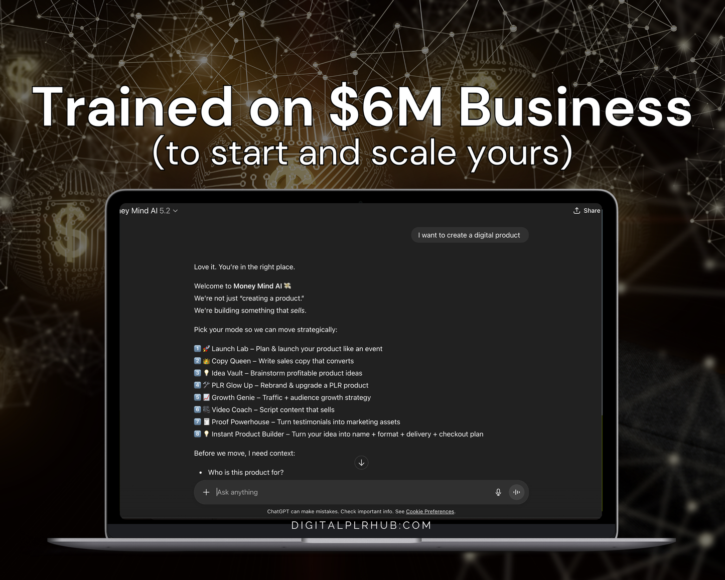 Digital PLR and MRR rebranding tool with built-in AI guidance