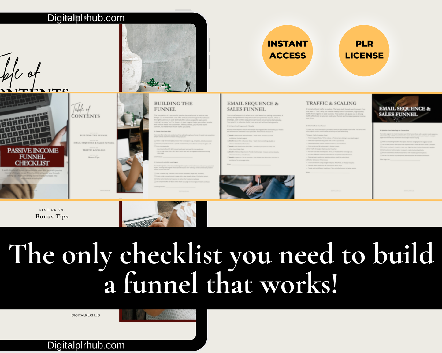 Passive Income Funnel Checklist – a step-by-step guide to building automated sales funnels for digital products. Instant download with PLR license included.