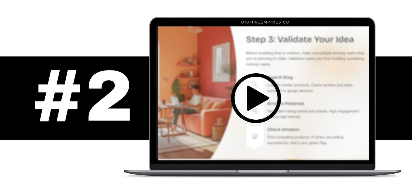 Step by step digital product idea validation process for beginners and side hustlers to research demand before creating a product
