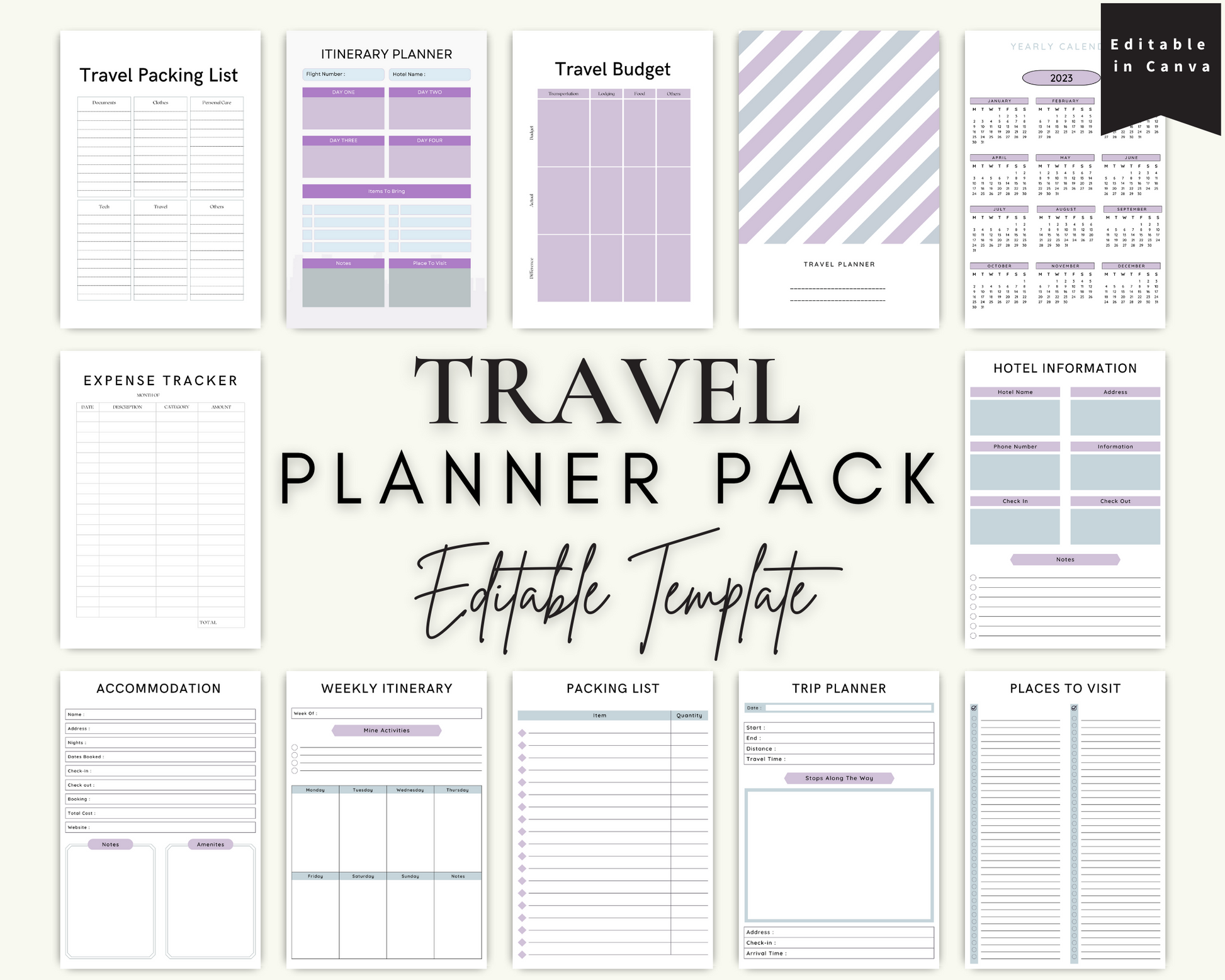 Ultimate Travel Checklist Editable Travel Checklist Printable