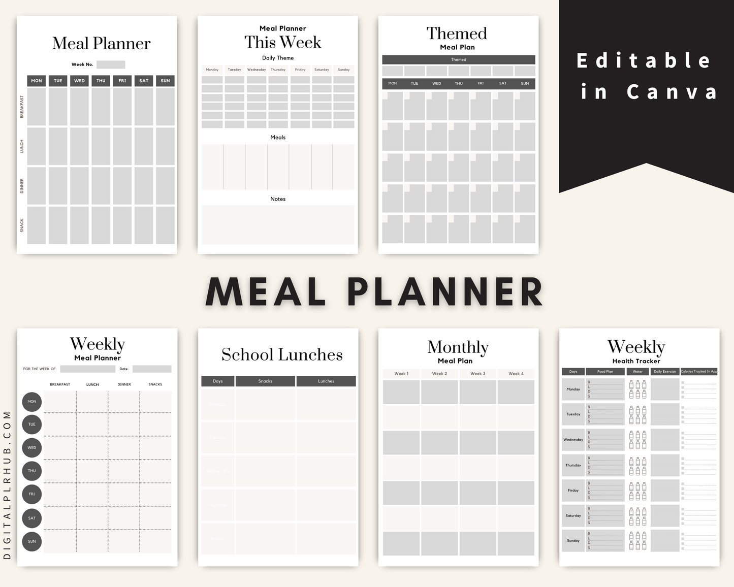 Meal Planner Simple Digital PLR Hub