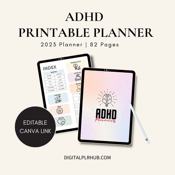 ADHD Printable Planner – Digital PLR Hub