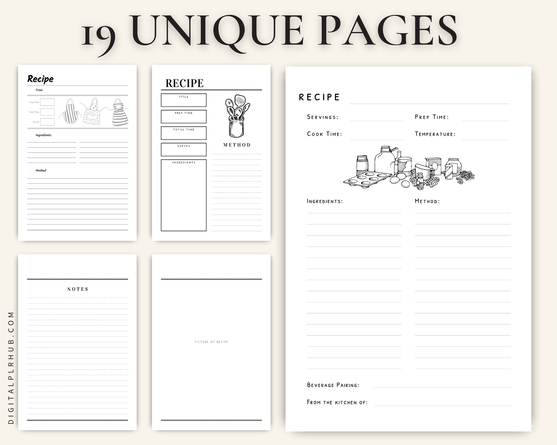 Cookbook Template, Recipe Book Template Graphic by BEST KDP