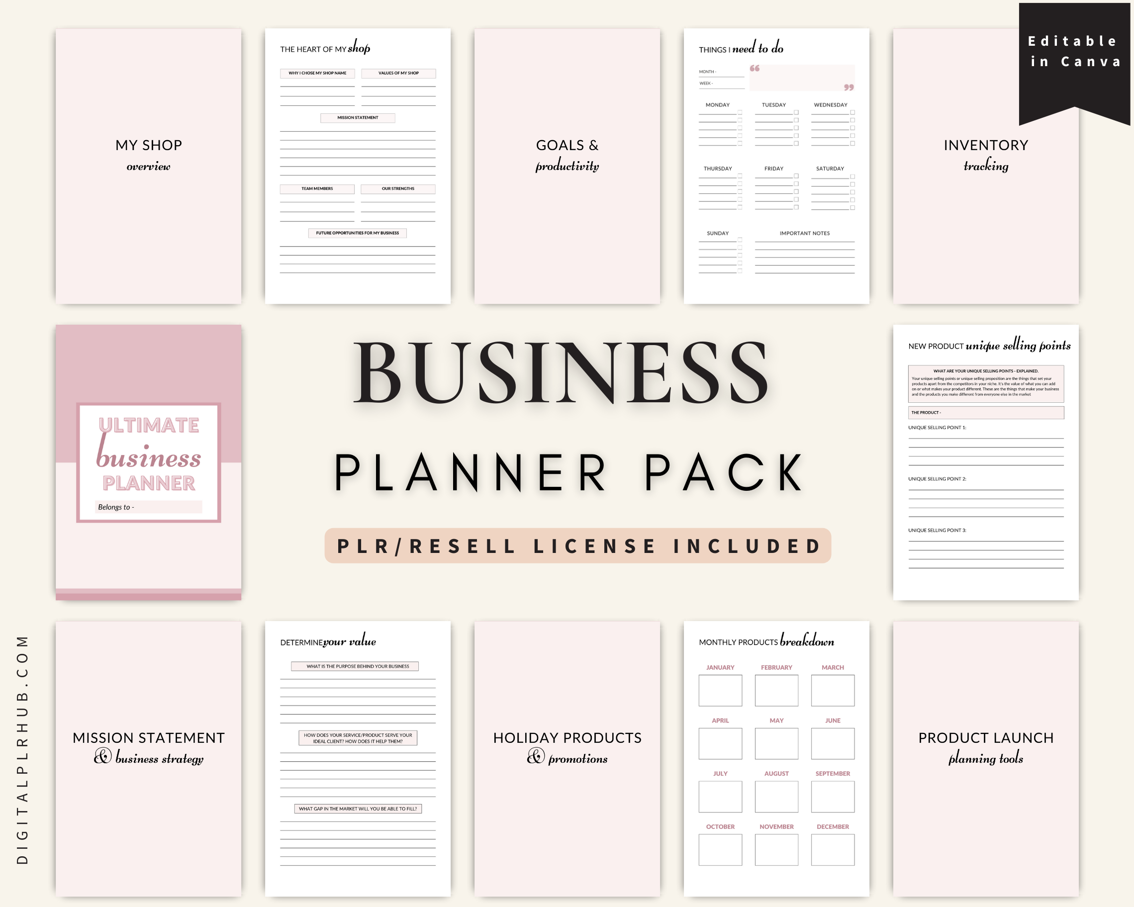 Business Planner Pack – Digital PLR Hub