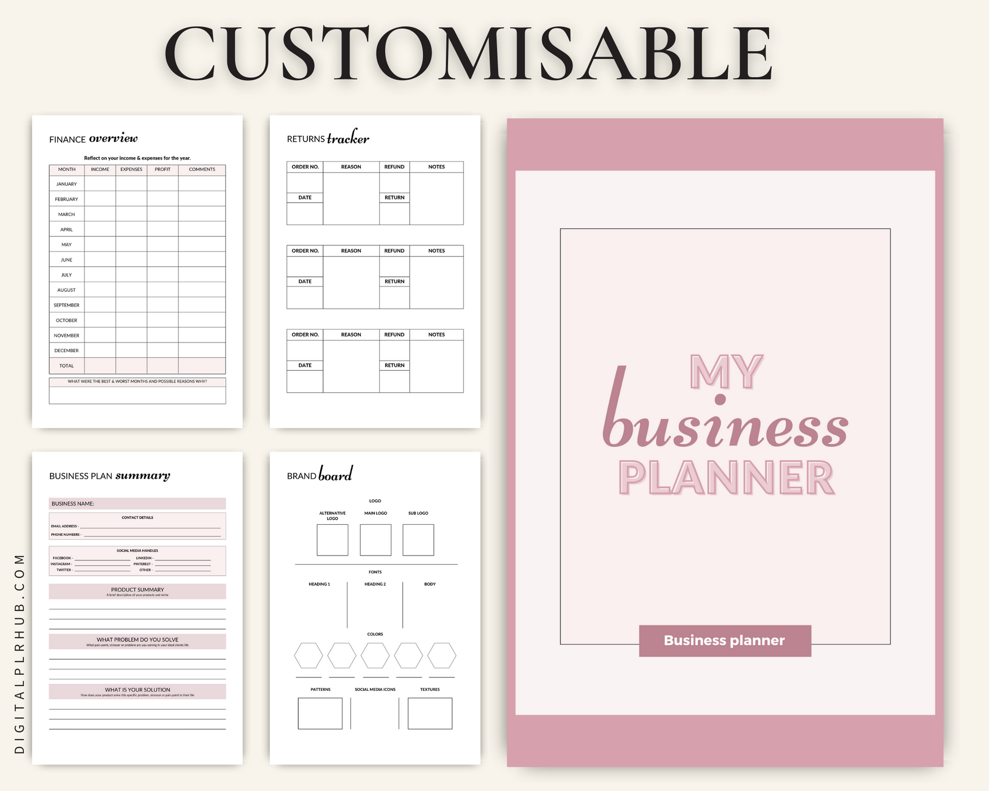 Vision Board Planning PLR Kit  PLR Printable Planner Package