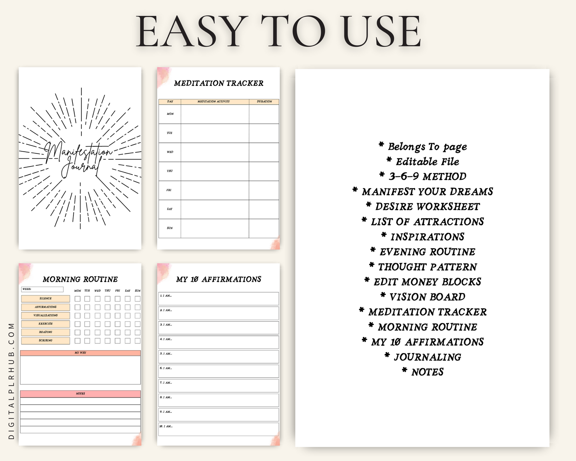 manifestation-journal-digital-plr-hub for Free Printable Manifestation Journal Pdf Manifestation Journal – Digital PLR Hub for Free Printable Manifestation Journal Pdf