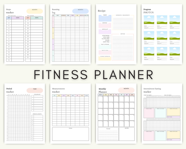 Fitness Planner Pack Digital PLR Hub
