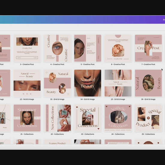 150_Beauty_Instagram_Templates_Editable_Canva_PLR_Pack Video